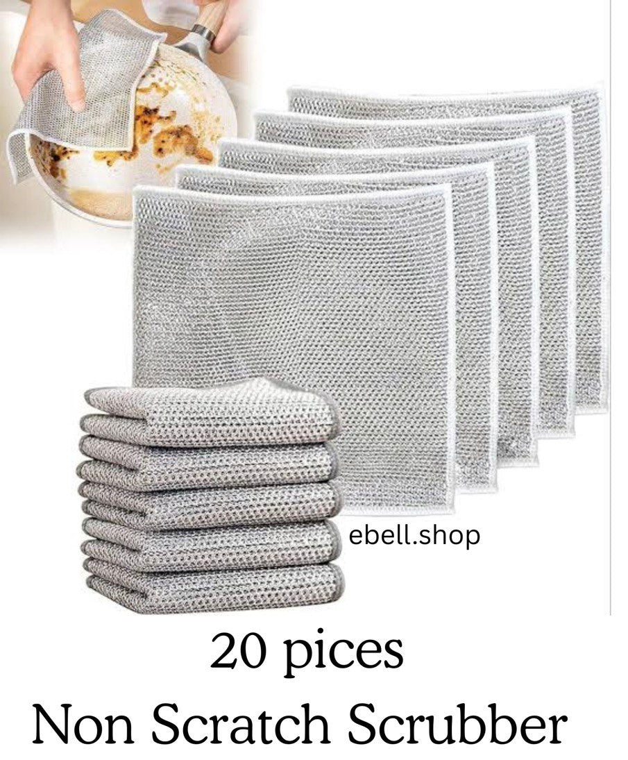 Non-Scratch Dish Scrubber Pads (Pack of 20) | Reusable & Durable Kitchen Cleaning Cloth