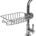 Stainless Steel Sink Organizer with Faucet Mount | Kitchen Storage Rack + 5 Non-Scratch Scrubbers Free
