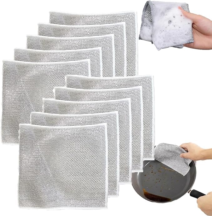 Non-Scratch Dish Scrubber Pads (Pack of 20) | Reusable & Durable Kitchen Cleaning Cloth
