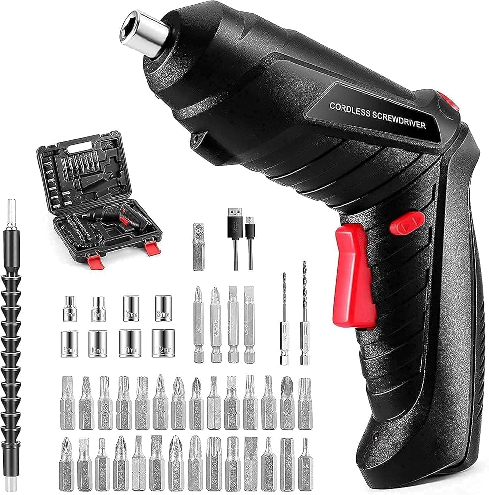 Cordless Electric Screwdriver Set with 45-in-1 Precision Bits | Rechargeable Power Tool Kit with Carry Case