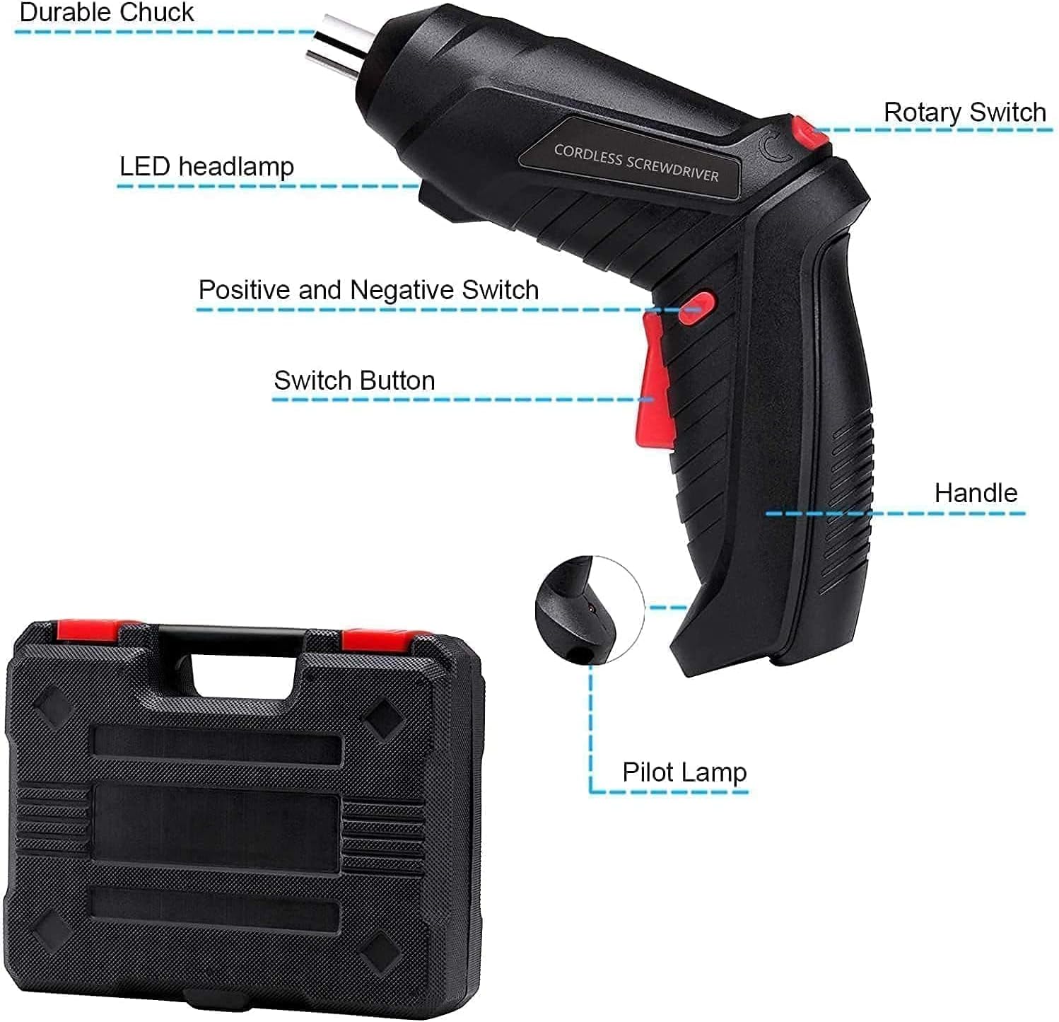 Cordless Electric Screwdriver Set with 45-in-1 Precision Bits | Rechargeable Power Tool Kit with Carry Case