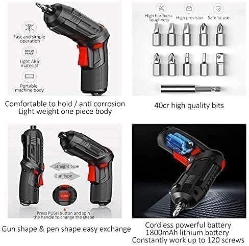 Cordless Electric Screwdriver Set with 45-in-1 Precision Bits | Rechargeable Power Tool Kit with Carry Case